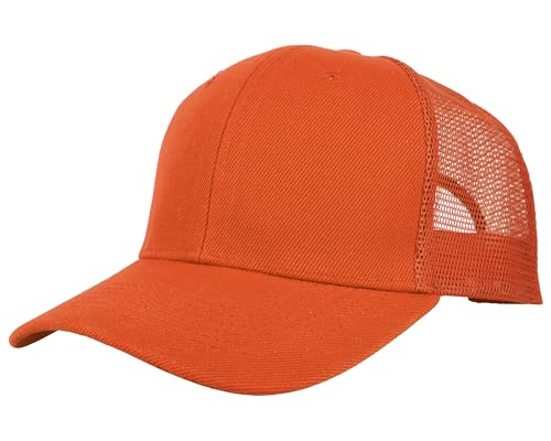 Gelante Mesh Trucker Hat Baseball Cap Structured Front Panel Wholesale LOT 12 Pack - color: Orange