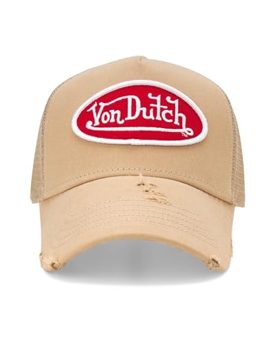 Von Dutch Unisex Trucker Hat - Retro Classic Solid Color Mesh Back Snapback Baseball Cap for Men & Women. - color: Khaki