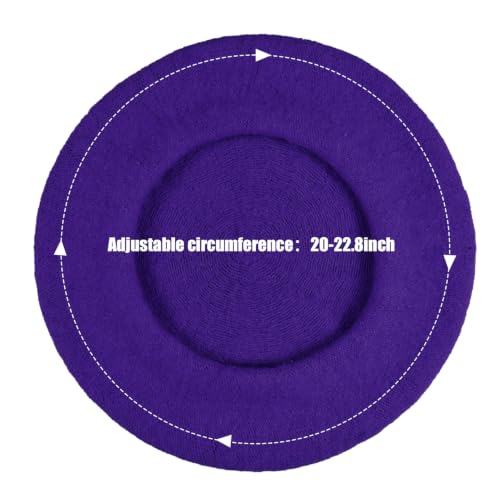 Jolbndcv 6PCS Beret, French Beanie, Outdoor, Winter, Fashion Lady Hat - color: Dark Purple