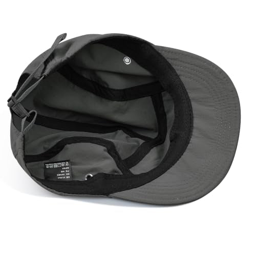 Clakllie Quick Dry Short Brim Hats for Men 5 Panel Running Hat Waterproof Baseball Cap Outdoor Hiking Hat Flat Bill Cadet Cap - color: Cdus-ddy1-gray