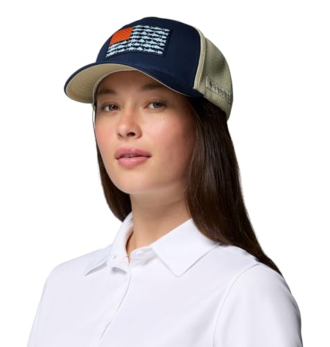 Columbia Unisex PFG Logo Mesh Ball Cap - color: Collegiate Navy/Fish Flag, size: Small-Medium
