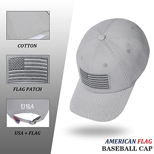 American Flag Hat, Adjustable Fit USA Baseball Cap for Men Women, Dad Hats, Outdoor Ball Caps for Casual Wear - color: Gray
