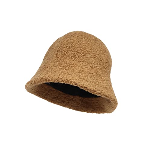 WITHMOONS Wool Winter Floppy Short Brim Womens Bucket Hat Cloche Hat YZB0132 - color: Brown