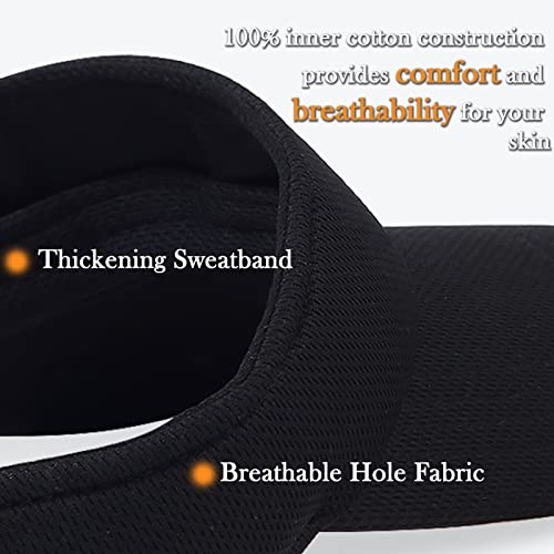 Sun Visor Hat Adjustable Outdoor Sports Cap for Men Women Adults - color: #1 Black-1