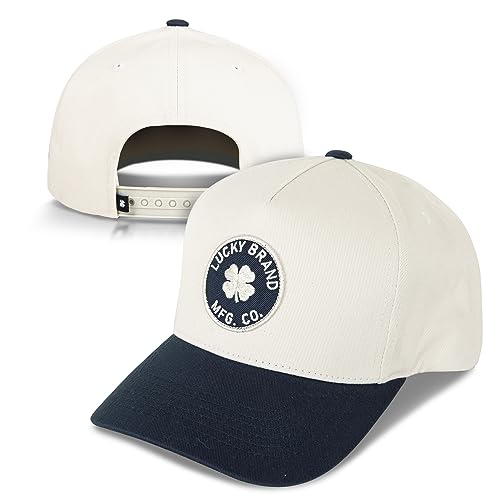 Lucky Brand Classic Cotton Adjustable | Dad Hat | Baseball Cap | Golf | Fishing | Low Profile | 5 Panel Design - color: Mfg Co Patch - Ivory