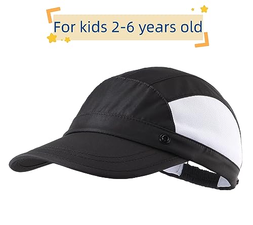 Connectyle Kids Sun Hat with Removable Neck Flap UPF 50+ Sun Protection Baseball Cap Summer Beach Sun Hats 3-6 Years - color: Black