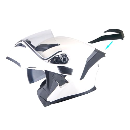 1Storm Motorcycle Modular Full Face Helmet Flip up Dual Visor Sun Shield: HB89 Glossy White - color: Glossy White, size: Small