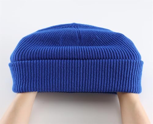 Connectyle Thick Cuffed Beanie for Men & Women Double Layer Knit Winter Hat Acrylic Watch Hat Warm Stocking Skull Cap - color: Royal Blue