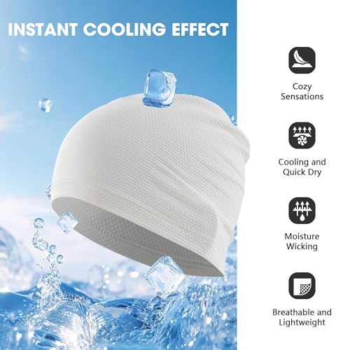 WTACTFUL Cooling Breathable Skull Cap Men Women, Sweat Wicking 1-2-4 Pack - color: #Black + White
