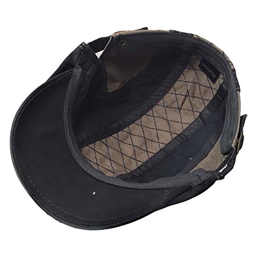2 Pack Men's Cotton Flat Cap Ivy Gatsby Newsboy Hat - color: M