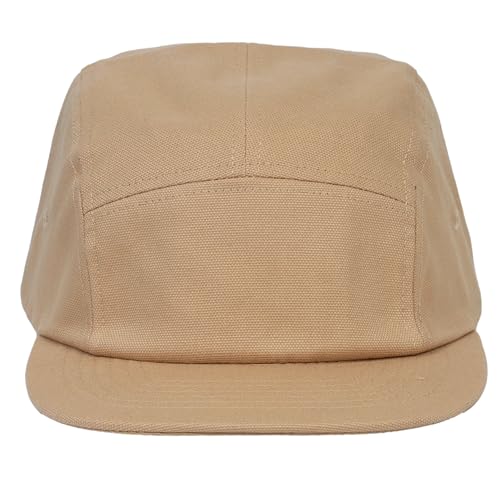TOP HEADWEAR 5 Panel Hat for Men - Classic Canvas Camper Cap - color: Khaki