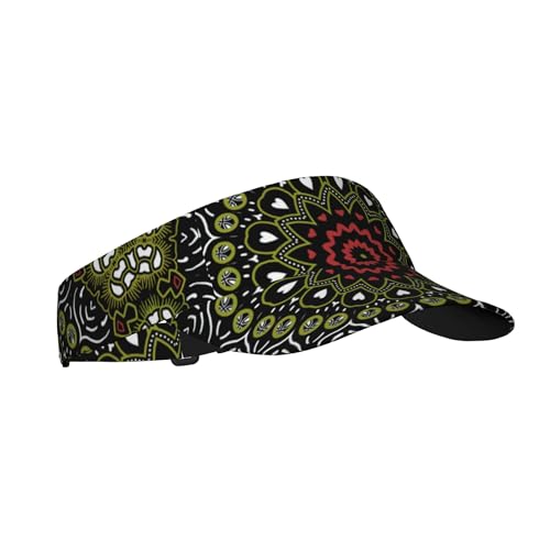 Vintage Mandala Sports Sun Visor Hat Men Women Adjustable Hats Empty Top Cap for Running Tennis Golf - color: Color-9