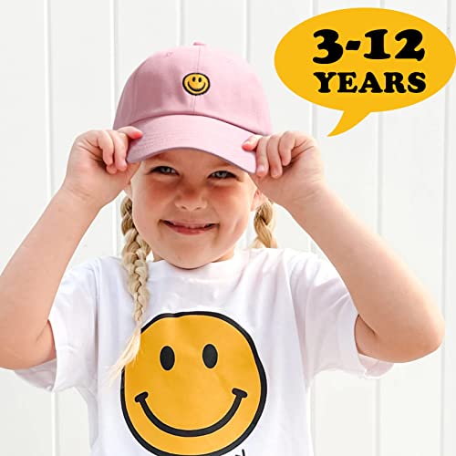 SONMONY Toddler Hat Smile Face Kids Baseball Cap Adjustable Cute Hat 3-12Y - color: Pink