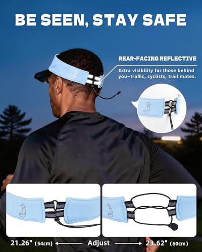 Transparent Sun Visor Hat for Women Men - UPF 50+ Clear Brim Adjustable Drawstring for Golf Tennis Pickleball - color: Sky Blue
