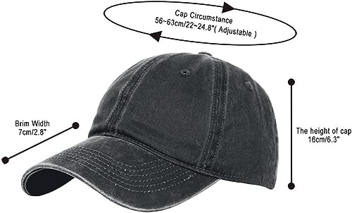 Glamorstar Classic Unisex Baseball Cap Adjustable Washed Dyed Cotton Ball Hat - color: Army Green+black+grey