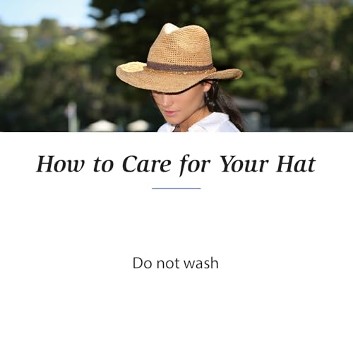 Wallaroo Hat Company Women’s Tahiti Cowboy – Raffia Straw Sun Hat, Wide Brim, Western Style, Adjustable, Natural Fiber - color: Tahiti Cowboy-taupe