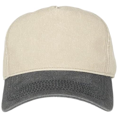 E BY ELIDAN Vintage Washed Trucker Hat, 5-Panel Snapback Baseball Cap - color: Vintage Stone-vintage Black