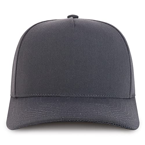 Trendy Apparel Shop Premium High Crown Cotton 5 Panel Pro Style Cap - color: Charcoal