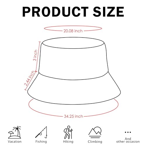 Reversible Bucket Hat for Women Men, Cotton Packable Summer Sun Hat, Double-Side-Wear Fisherman Cap for Beach Travel Hiking - color: Mz-strawberry1 Hat