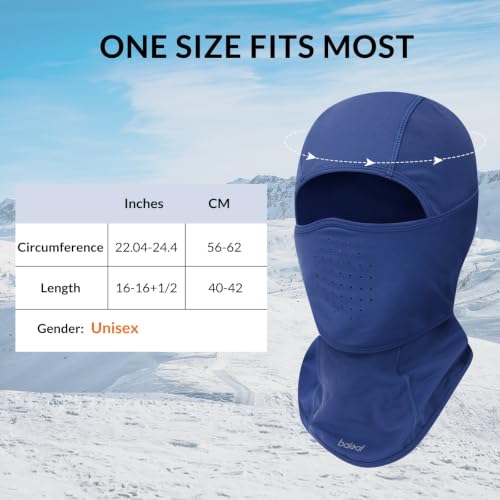 baleaf Balaclava Ski Mask Warm Winter Face Mask with Neck Gaiter - color: Blue