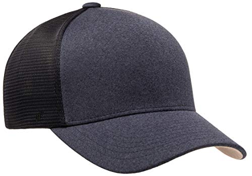 Flexfit Melange Unipanel Trucker Cap - color: Navy, size: Large-X-Large