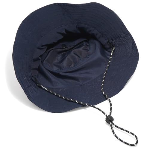 Unisex Waterproof Foldable Bucket Hat Packable Sun Cap for Hiking - color: Navy Blue