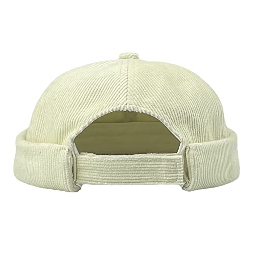 Vintage Old School Unisex Roll Cuff Brimless Sailor Docker Hat - color: 389-apricot