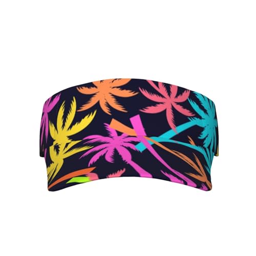 Visor Cap Funny Sun Hat for Women Men Teens for for Sports, Beach, Tennis, Golf, Running & Hiking - color: Tropical Palm Tree
