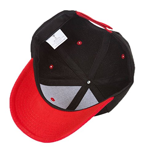 TOP HEADWEAR Adjustable Baseball Structured Cap Hat - color: Black/Red