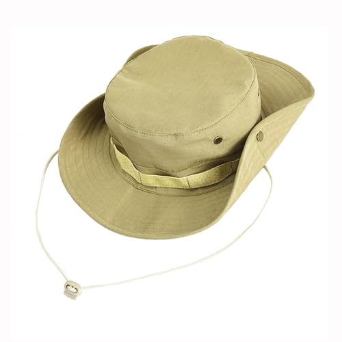 Men-Women-Fishing-Hat Sun-Protection-Safari-Cap Outdoor-Camping Bucket Hat - color: Khaki