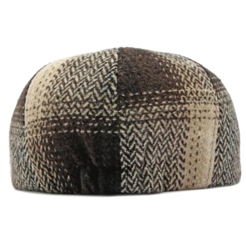 Mens Classic Newsboy Flat Cap Gatsby Ivy Cabbie Hat - color: B-coffee
