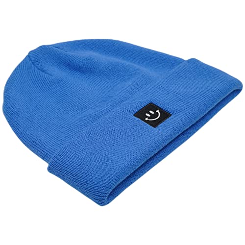 55cube Unisex Winter Beanie Hats Warm Thick Knit Cuffed Skullcaps - color: Blue