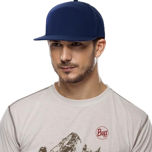 Quick Dry Baseball Cap Flat Brim Snapback Golf Hat for Men Women - color: Navy+darkgrey+lightgrey