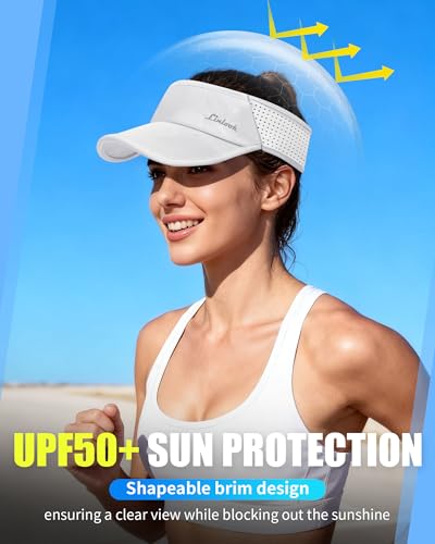 Sports Sun Visor for Men & Women Breathable Mesh, Stretchy Foldable Cooling Visor Hat for Running, Golf, Tennis, Hiking - color: White
