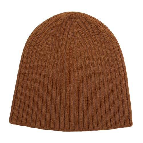 ZLYC Men Winter Knit Fisherman Beanie Hat Fashion Warm Daily Skull Cap - color: Solid Brown