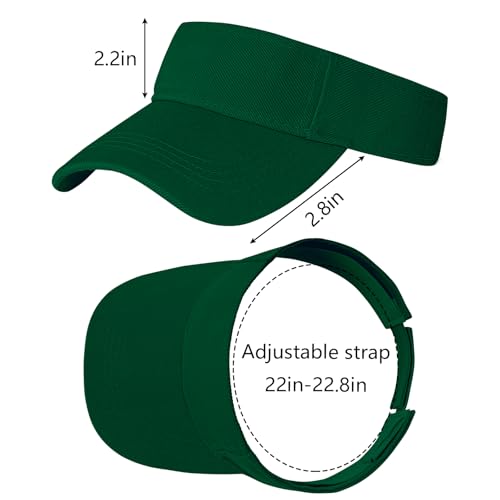 Rbenxia 2 Pieces of Adjustable Sport Visors Sun Visor Hats Cap Visors for Women and Men - color: Green