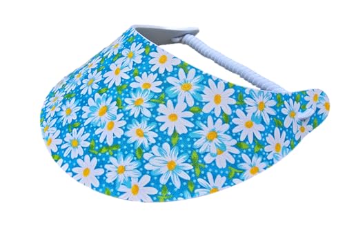 Women's Flower Design Lightweight Packable Foam Visor for Sun Protection & Outdoor Activities - color: Daisy 16