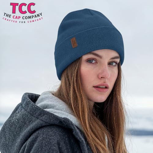 Beanie for Men Women | Cuffed Thick Soft Knitted Unisex Winter Hat Beanies Skull Cap - color: A06- Blue
