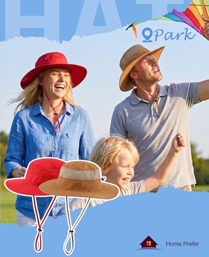 Home Prefer UPF 50+ Men's Sun Hat Wide Brim Bucket Hat UV Protection Hat for Mens Womens Beach Safari Gardening Golf Fishing - color: Brown