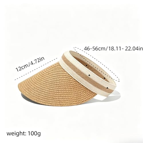 Khaki Women's Sun hat, Adjustable Straw Woven Sun hat,Suitable Outdoor