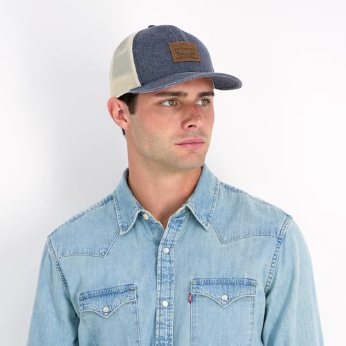 Levi's Men's Classic Style Logo Trucker Hat - Adjustable Lightweight - color: Navy