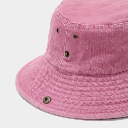 Sun Bucket Hat for Men Women Fishing Beach Safari Trendy Cotton Cowboy Cap for Golf Hiking Hunting Outdoor Boonie - color: Garden Pink