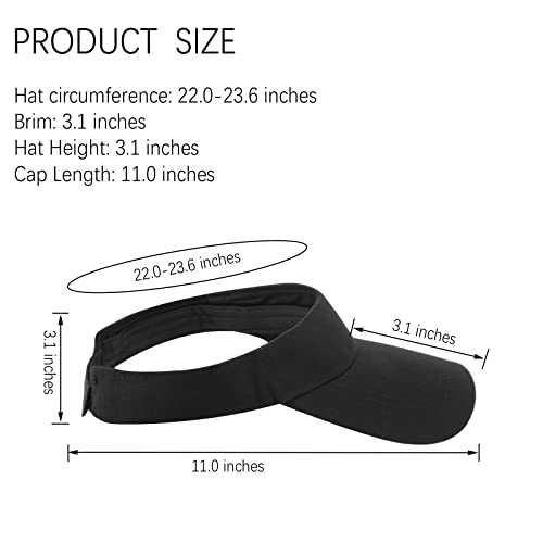 10 Pack Men Women Sun Visor Adjustable UV Protection Blank Sun Visor Hats Caps for Beach Pool Golf Tennis Sports - color: 10pack-white