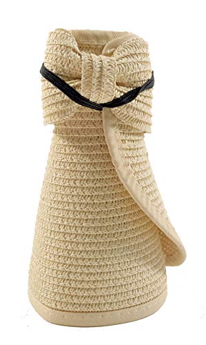 Coconut Creek Roll Up Visor Packable Beach Travel Sun Hat - color: Tan