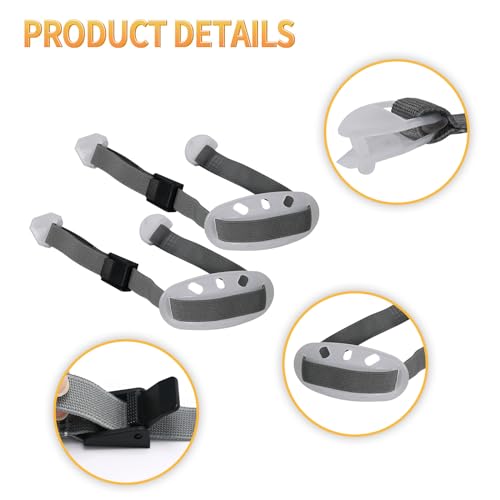 Saihisday 4Pack Universal Hard Hat Chin Strap, Helmet Chin Strap with Gray Elastic Strap and Chin Cup Multi-Point Adjustment Gray for Headwear Protection - color: Gray