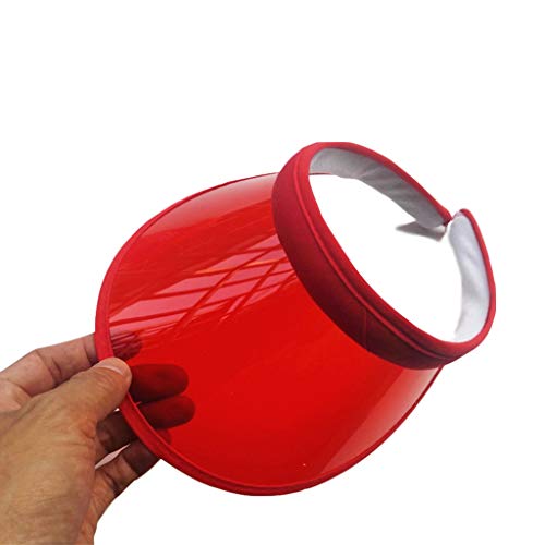 Sun Hat Unisex Summer Candy Color UV for Open Top for Sun Visor Hat Transparent PVC Plastic Wide Brim Clip-On Sport B - color: Blue