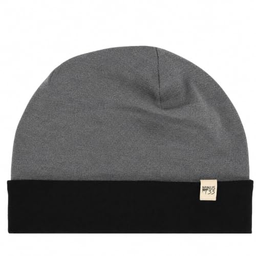 100% Merino Wool Cuff Beanie - Warm Winter Hat - Novelty Beanie - Toque - color: Charcoal Gray / Black