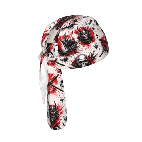 Do Rag Skull Cap Breathable Cycling Cap Adjustable Headscarf Helmet Liner for Men Women - color: Japanese