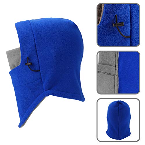 Balaclava Ski Mask 2 Pcs, Windproof Warm Winter Mask for Men & Women - color: Black+blue/Gray