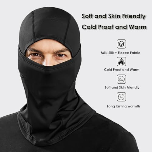 Ski Mask Balaclava Motorcycle Summer Face Mask Shiesty Mask for Men Women - color: Black Warm